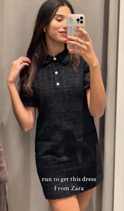 Твідове чорне плаття  сукня Zara
