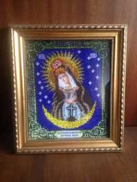 Картина з бісеру "Матір Божа Остробрамська"