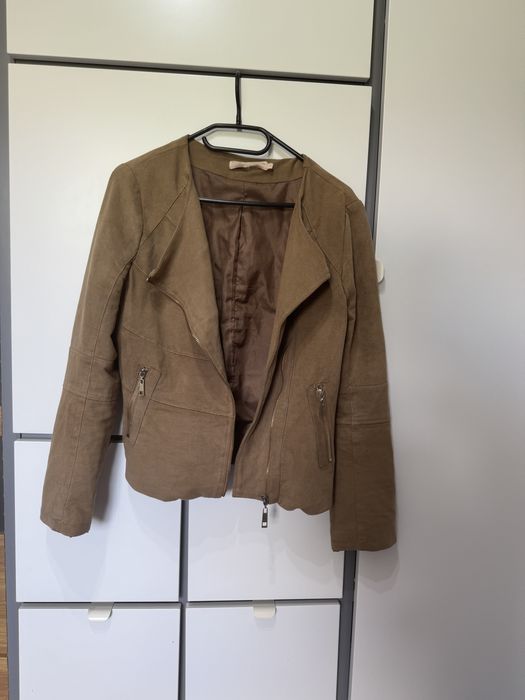 Kurtka ramoneska drôle de copine zapinana M kieszeniami na wiosnę brąz