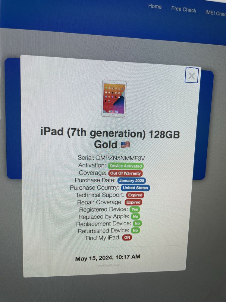 Лот из 2 Apple iPad 7 10.2 128 и 32Gb iCloud