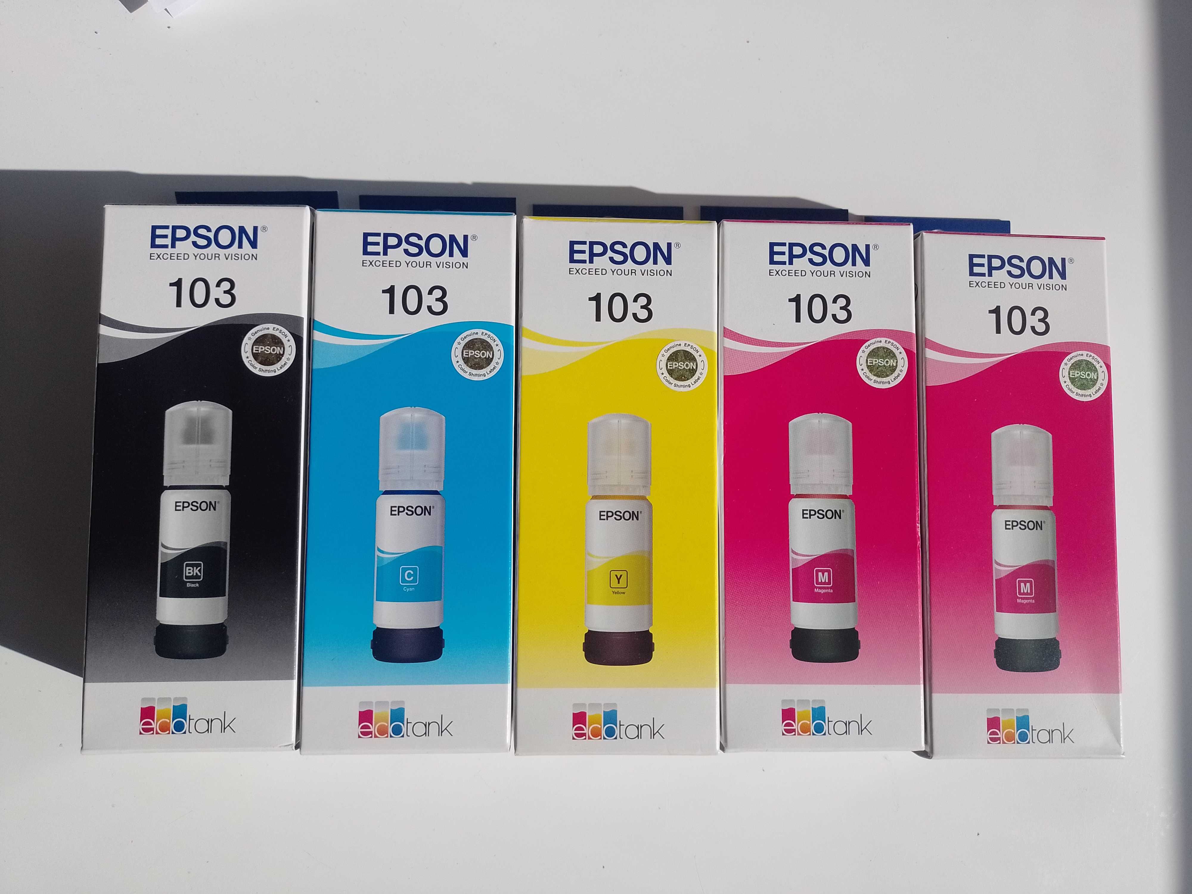 Epson tusze do drukarki NOWE ecotank 103 czarny, żółty, cyan, magenta