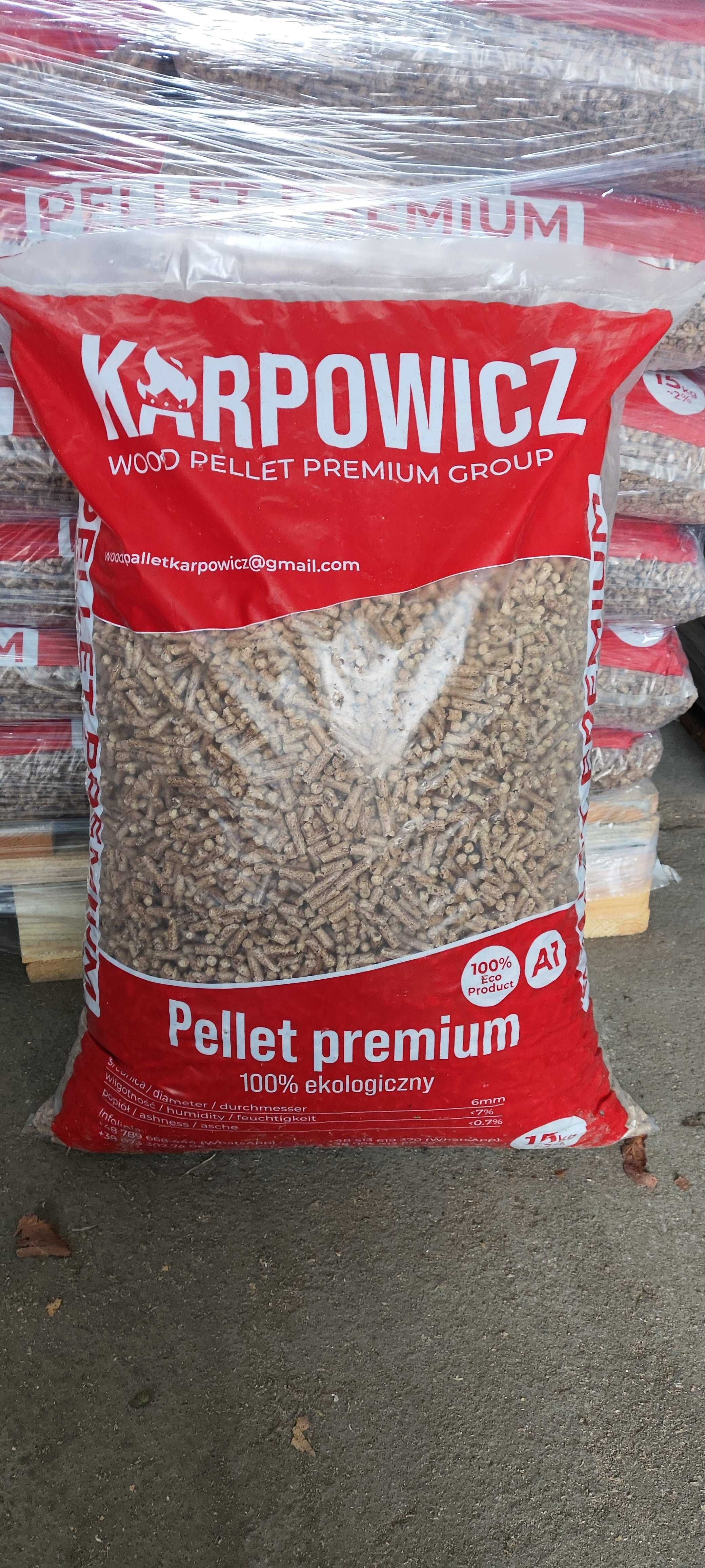 Pellet drzewny Karpowicz 6mm czysta sosna EN A1 Dostawa Winda HDS