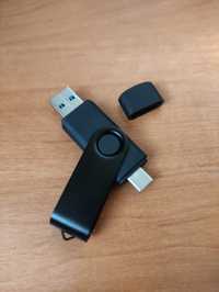 Двусторонняя флешка USB 3.0, type-c 64 Гб