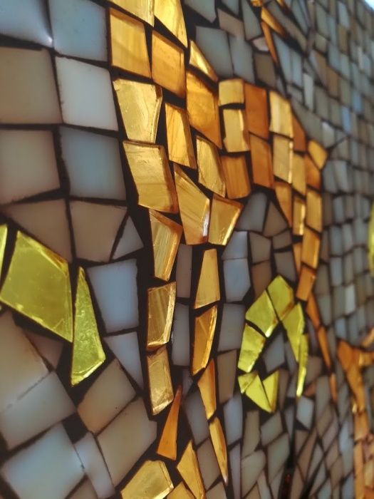 Мозаика из витражных стекол "Олени"