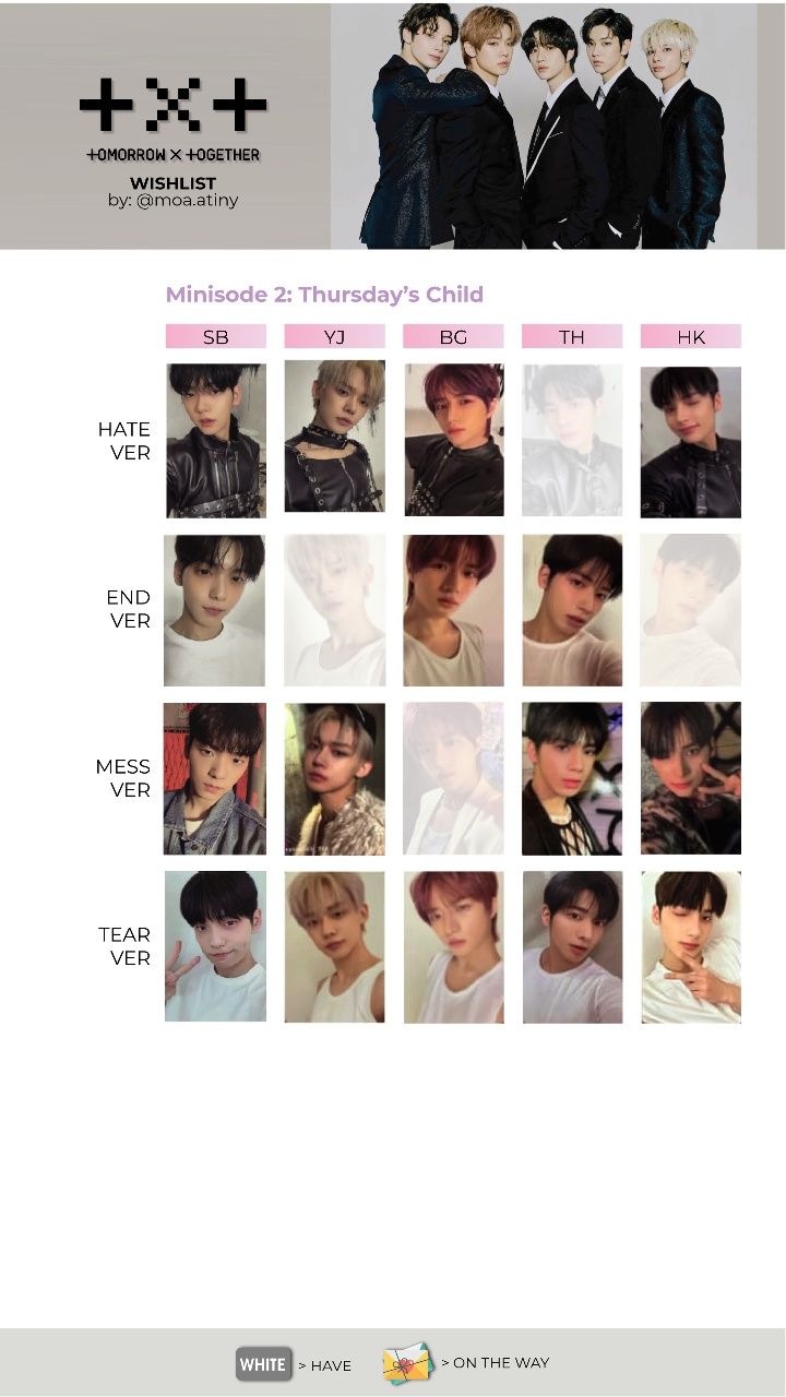 Photocards TxT (Tomorrow x Together)