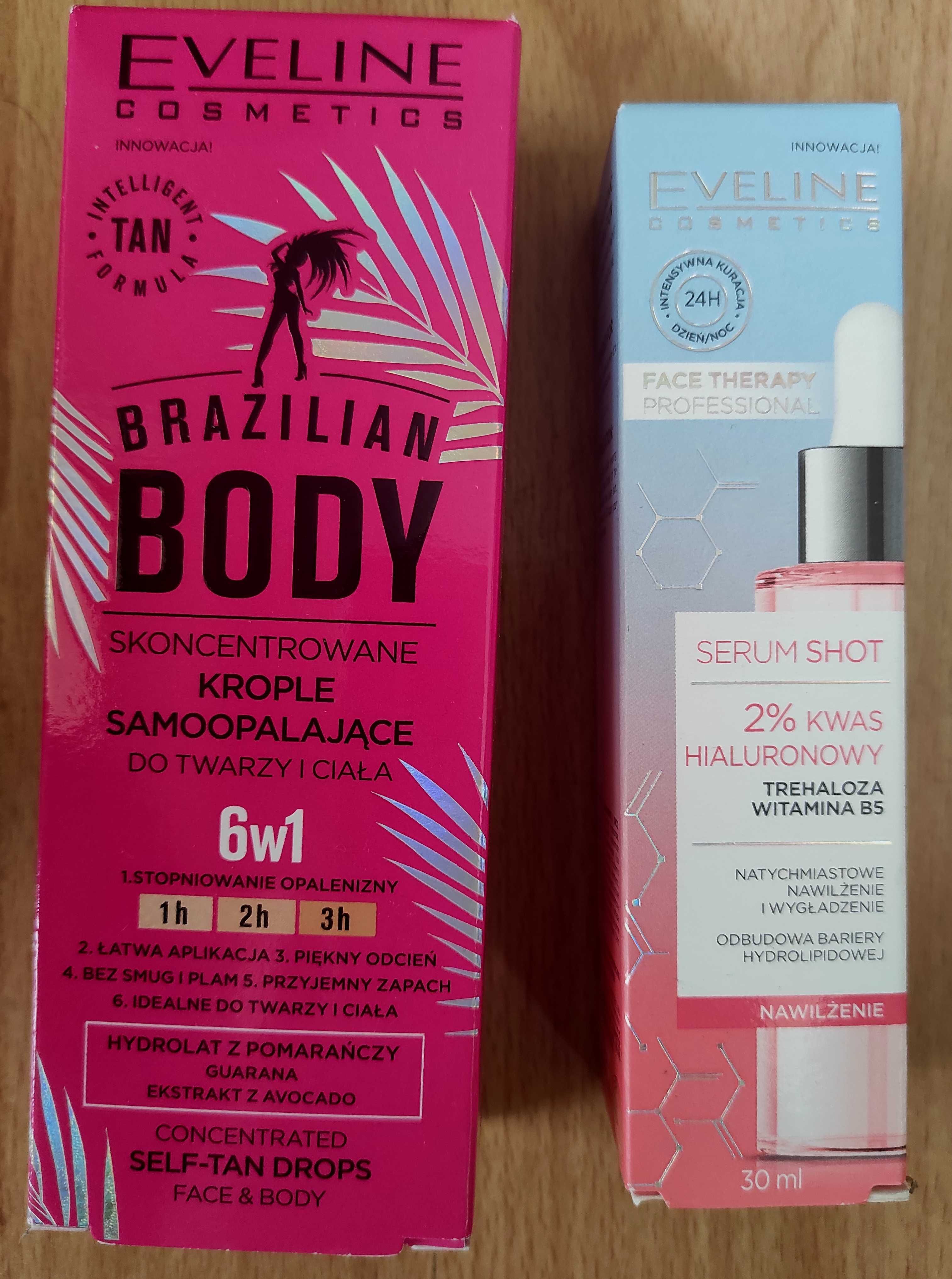 eveline cosmetics zestaw: shot serum 2% brazilan body balsam+ krople