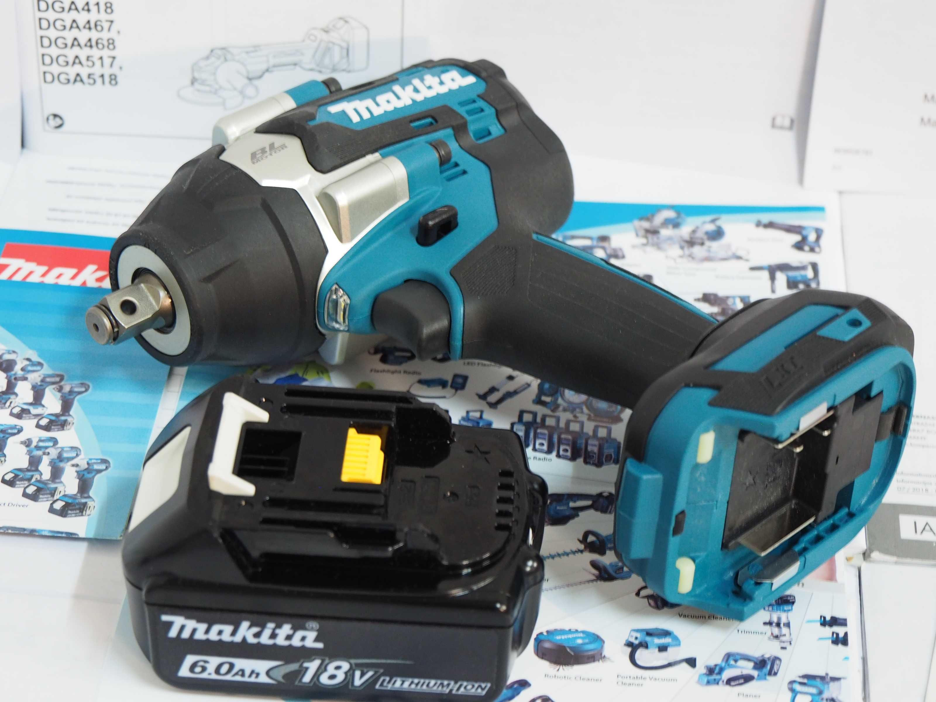 Komplet narzedzi bateria 18v 6ah klucz MAKITA DTW 700 Japan moc 1000Nm