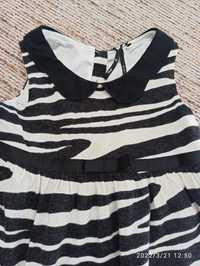 Wizytowa sukienka zebra dla dziewczynki 98/104 Next bdb