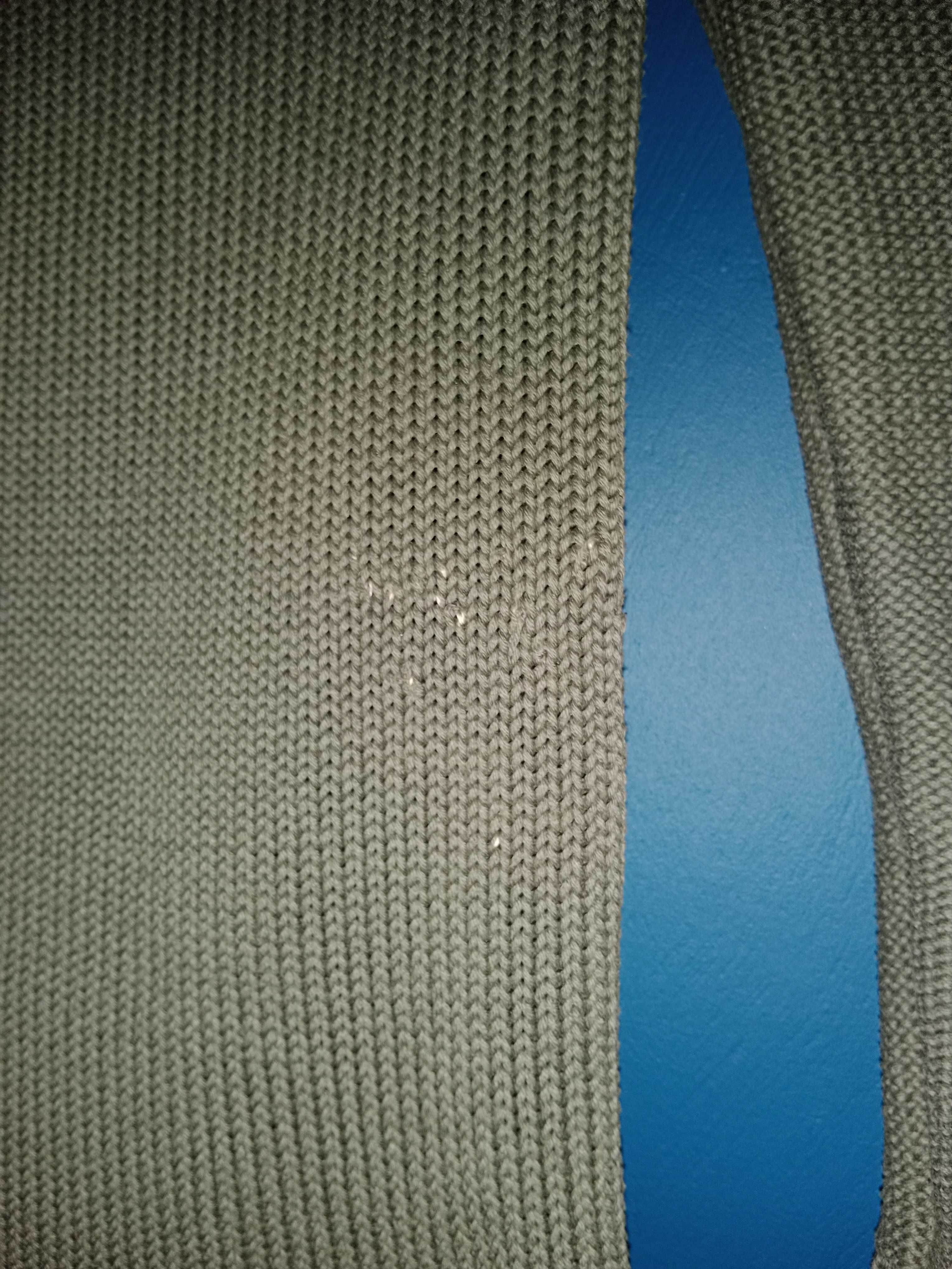 Sweter oliwkowy lato letni wakacje bawełniany khaki warkocze zielony M