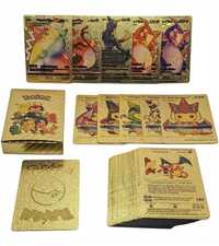 Złote Karty Pokemon 55 Szt Wodoodporne Kolekcjonerskie