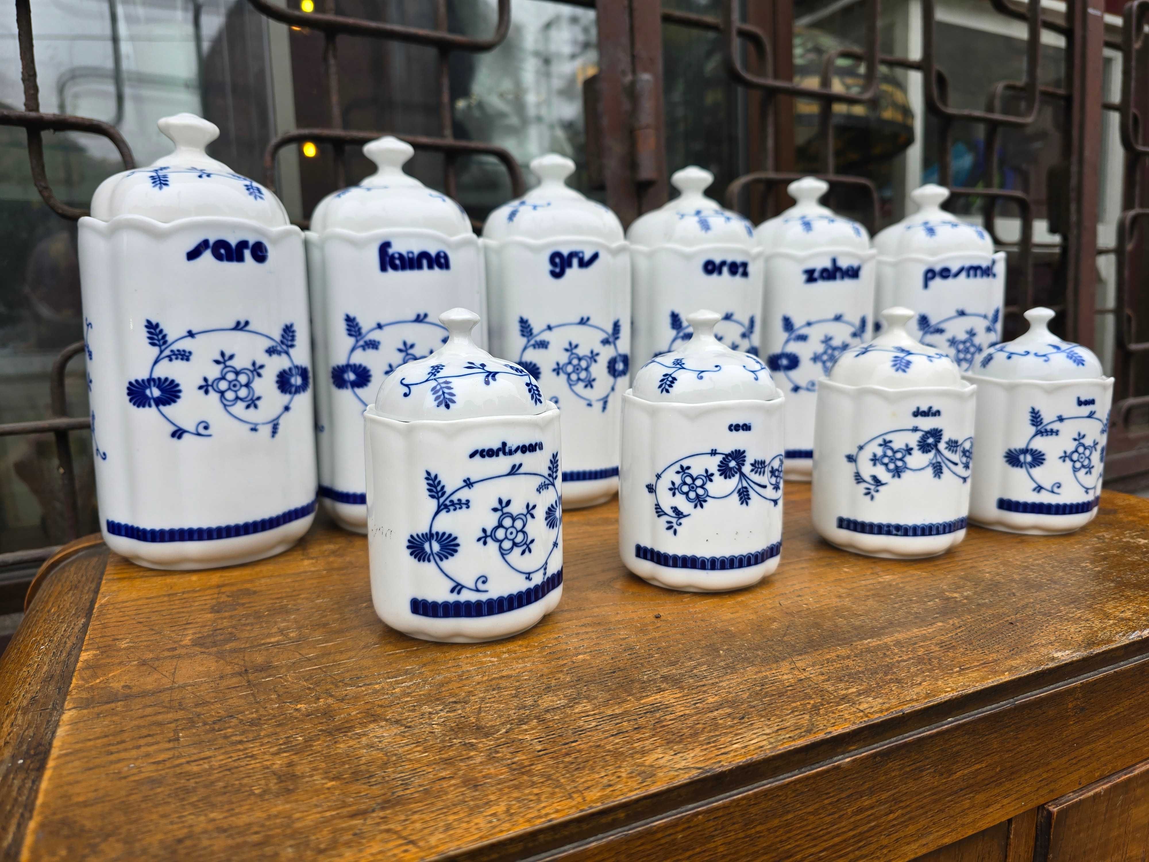 Stare porcelanowe pojemniki na przyprawy wielki zestaw