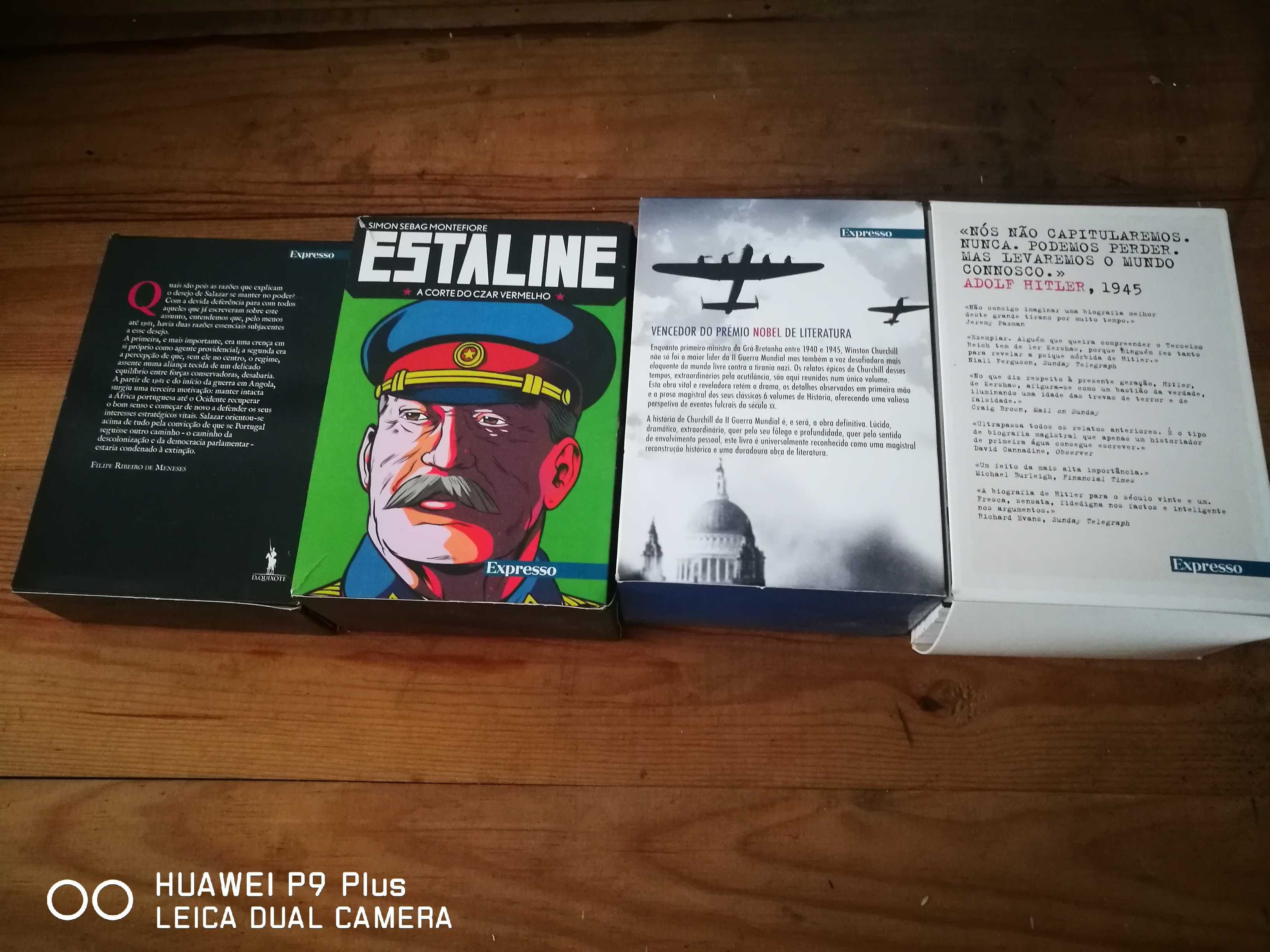 Caixas Completas com livros Biograf (Salazar/Hitler/Estaline/Churchil)