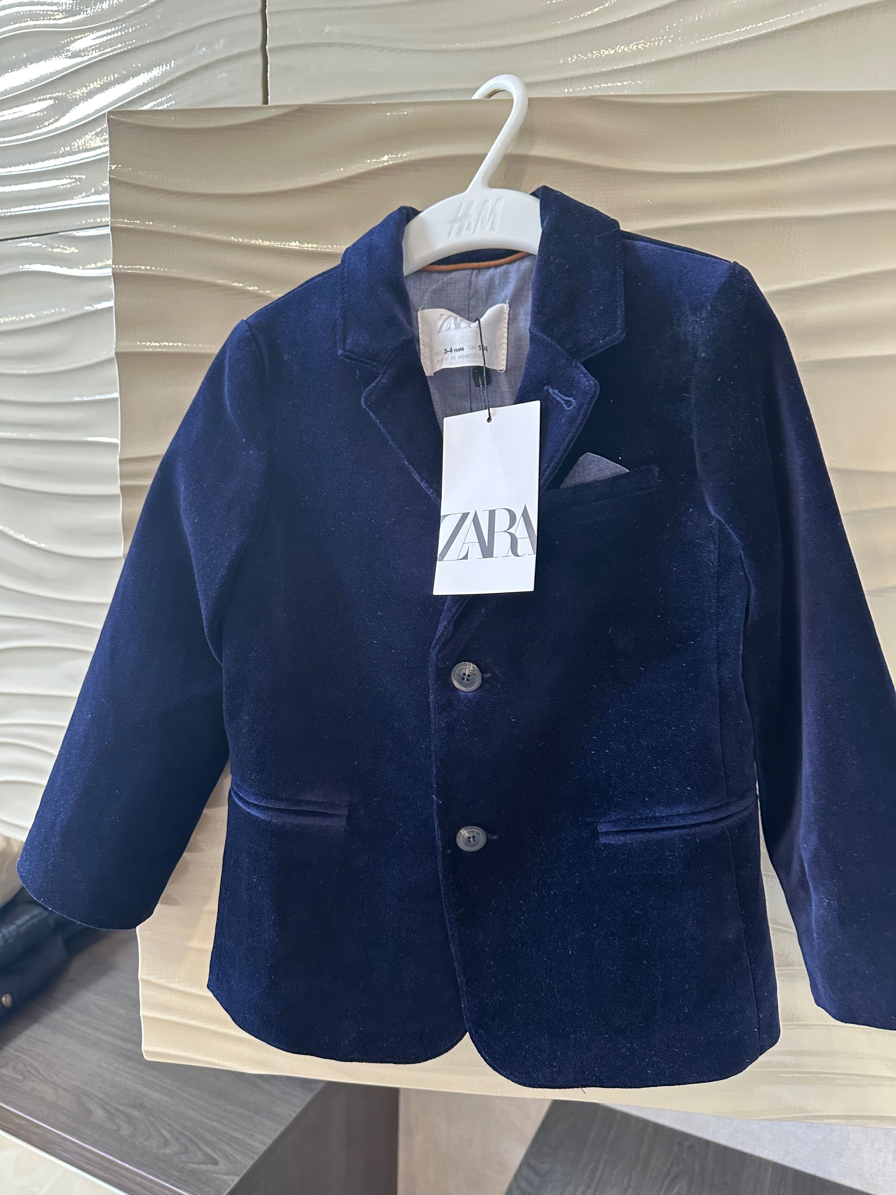 Бархатный пиджак Zara на мальчика, 3-4 года, 104 см