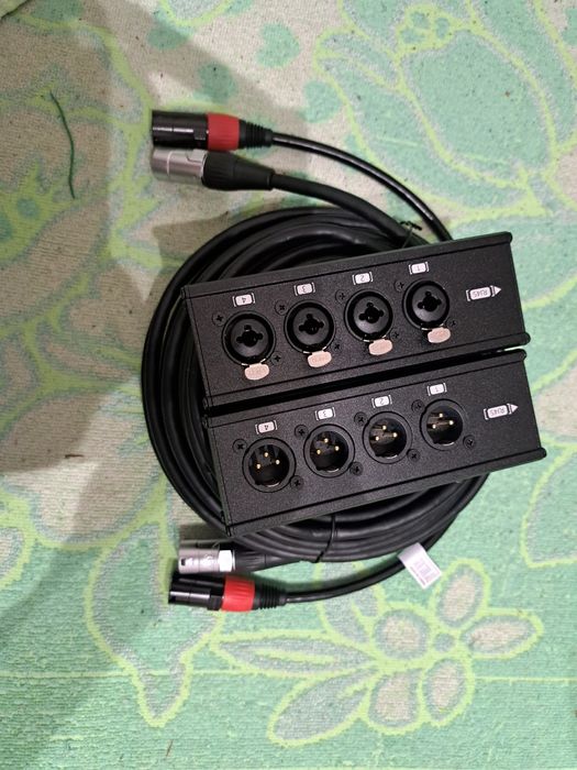Splitter box xlr jack 2 szt  plus kabel rj45 20m plus gratis