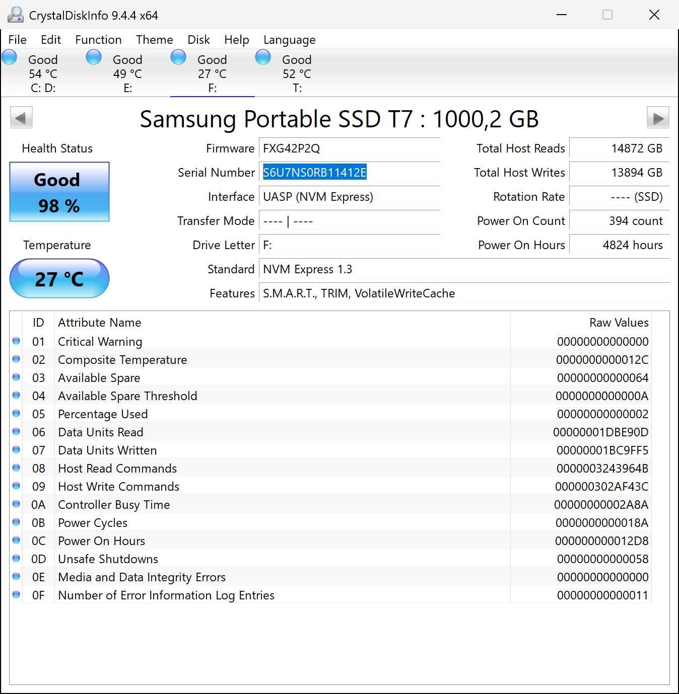 Samsung T5 T7 T9 2 4TB Portable SSD Зовнішній диск