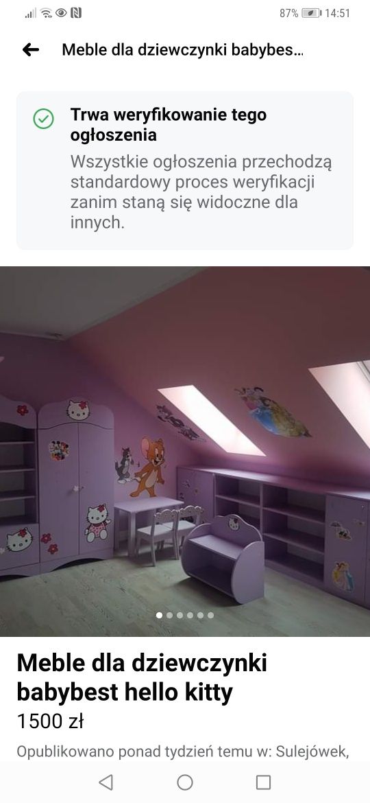 Meble zestaw mebli hello Kitty babybest