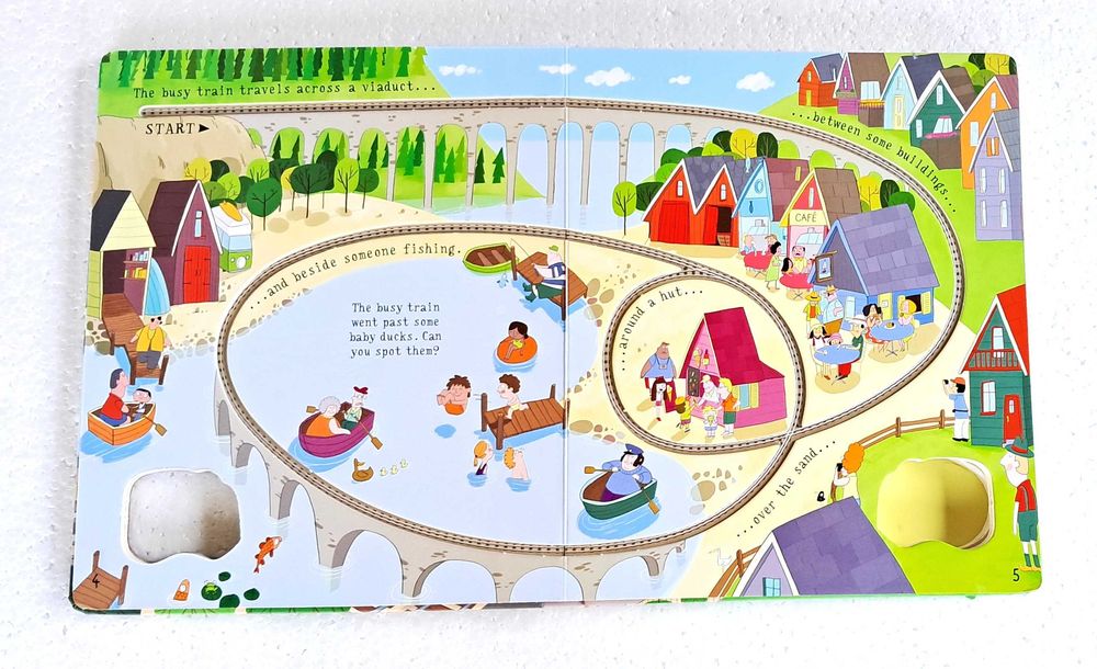 Usborne Busy Train Book Fiona Watt wersja angielska dla dzieci