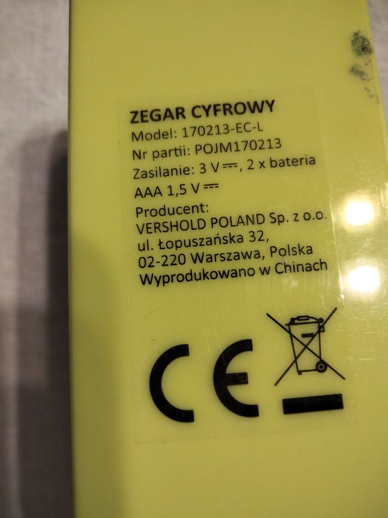 Zegar cyfrowy seledynowy