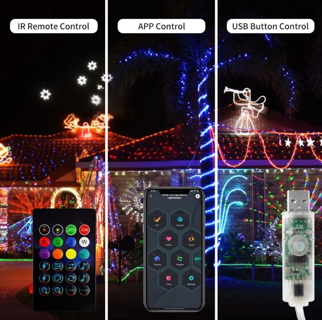 Taśma LED RGB BT, 10 metrów,lampki choinkowe