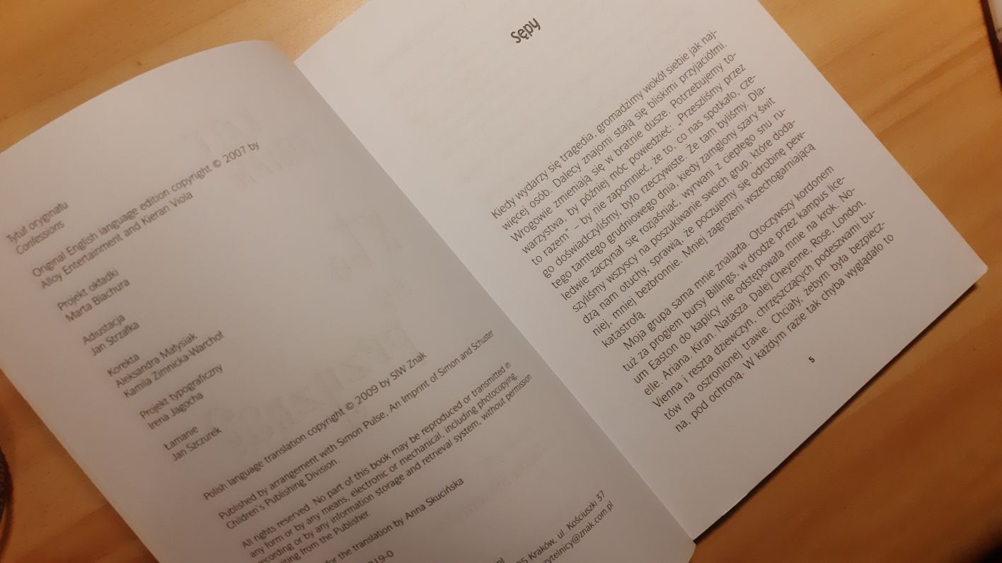 "Kto się przyzna" Kate Brian książka młodzieżowa