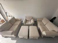 Sofa x2, fotel, podnóżek x2 Ikea Ektorp