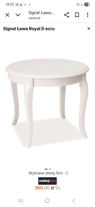 Stolik kawowy okrągły biały