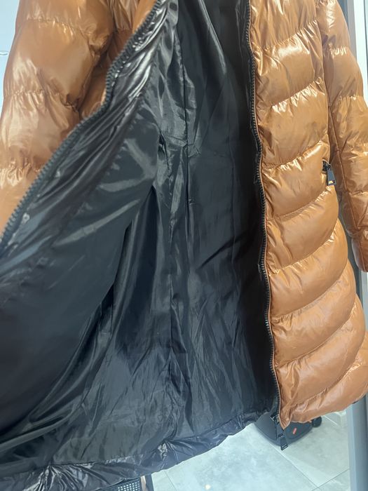 Plaszcz puchowy pikowany karmel brąz L