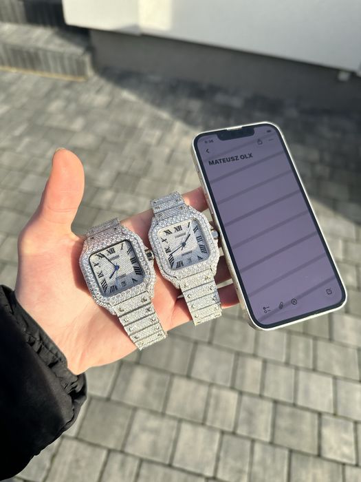 Zegarek Cartier Santos Moissanit Czystosci VVS full icedout