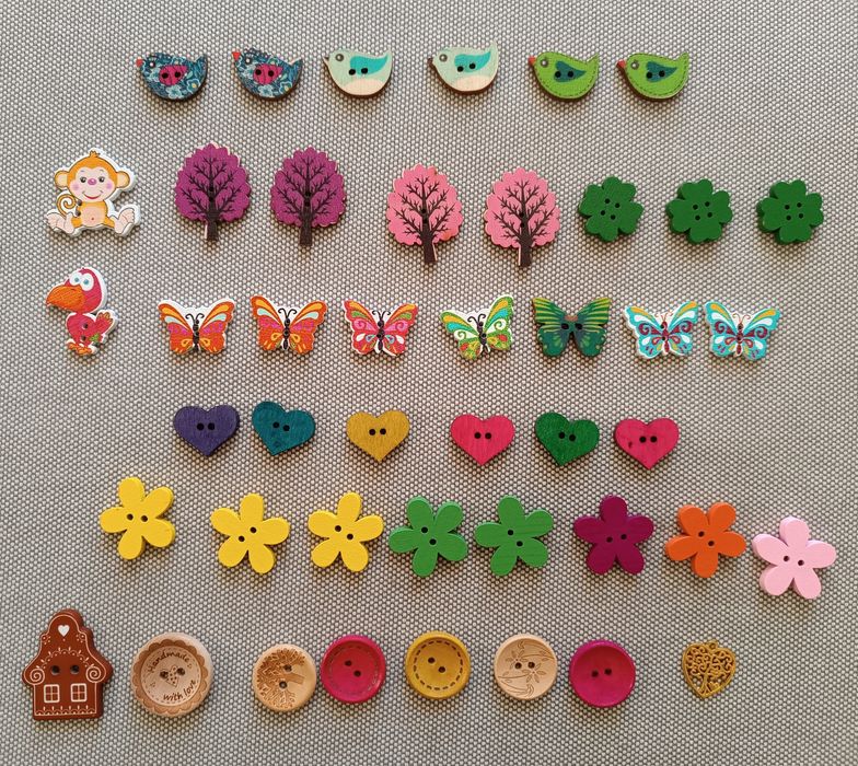 Drewniane guziki ozdobne