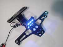 Suporte de matrícula com luz LED em alumínio maquinado