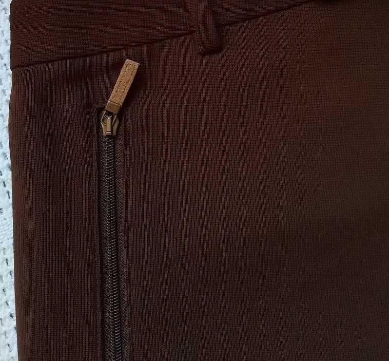Ralph Lauren 100% Wełna ołówkowa brązowa spódnica midi M M/L