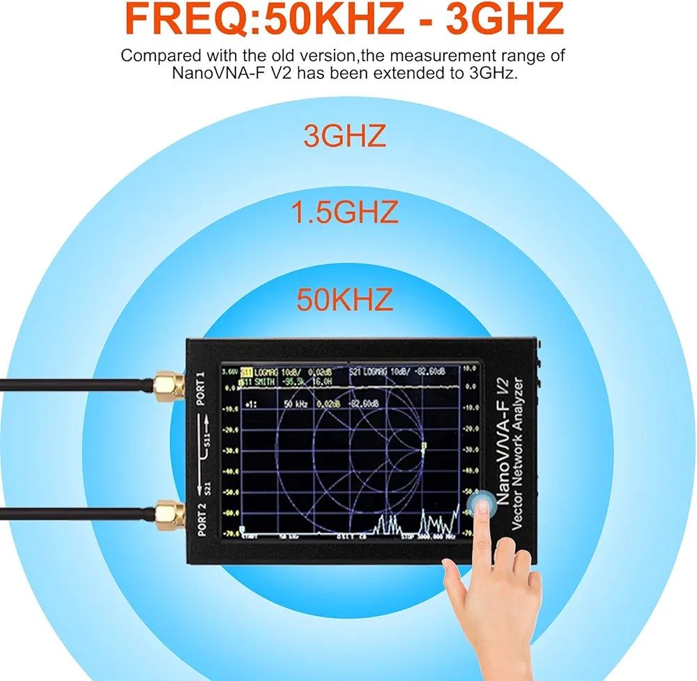 NanoVNA-F V2 Antenna Analyzer, 4.3 Inch NanoVNA V2 Vector Network