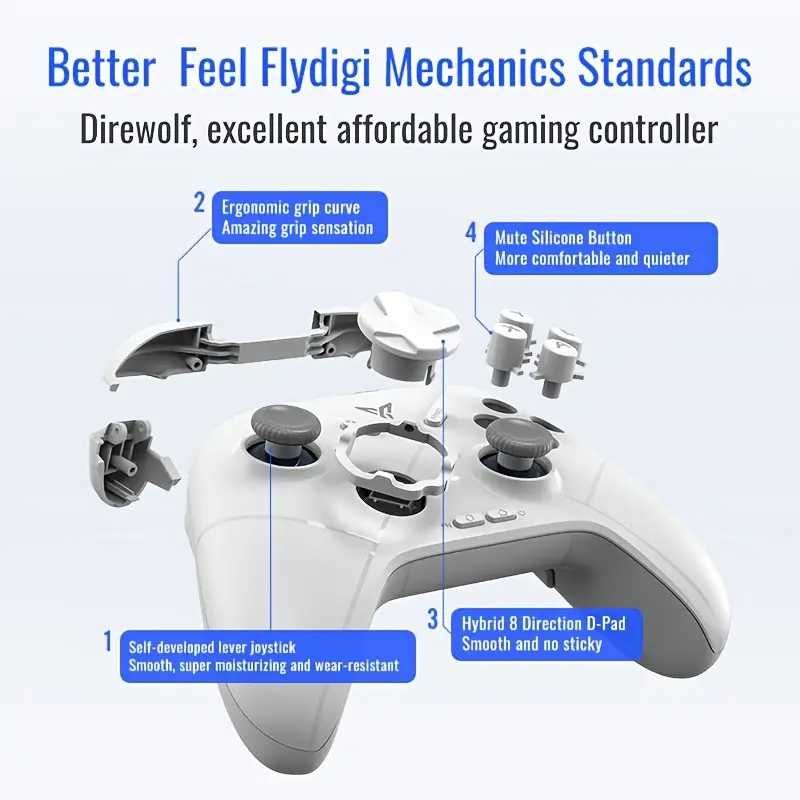 Flydigi Direwolf 3 геймпад з Hall сенсорами, Bluetooth та USB