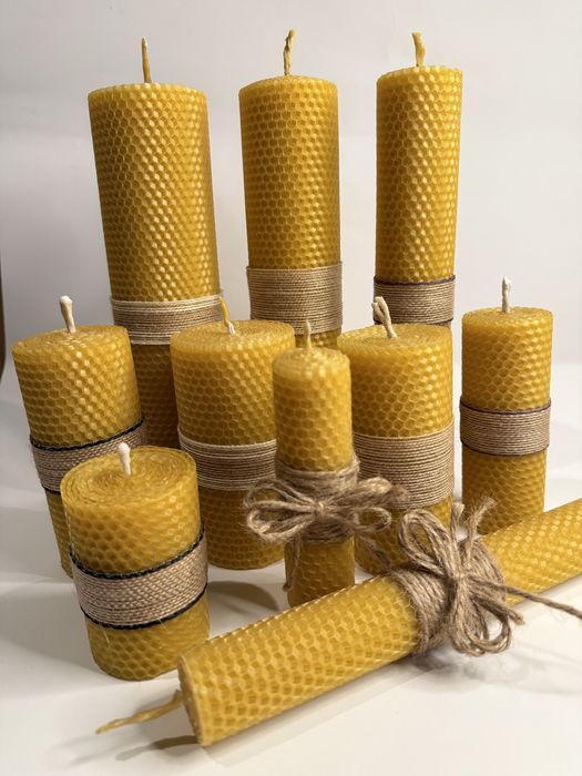 Свічки з натурального воску ручної роботи