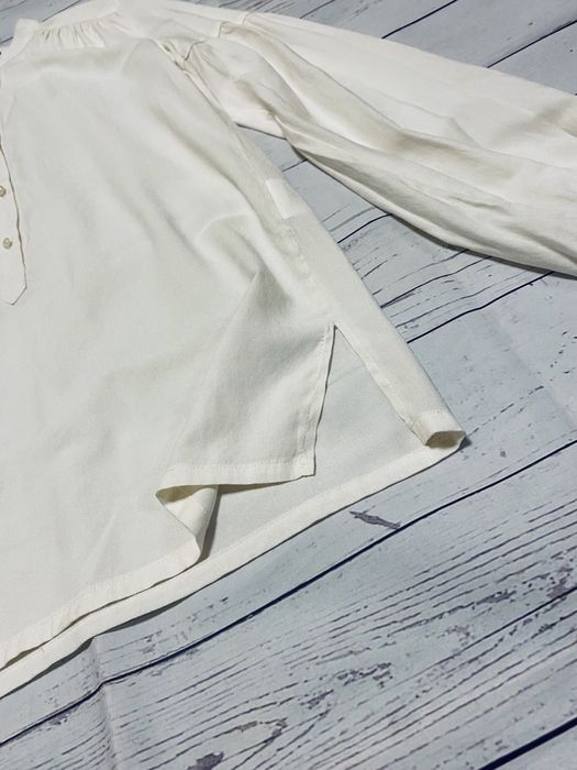 Блуза кремовая oversize,со спущенными рукавами incity, рукава воланы