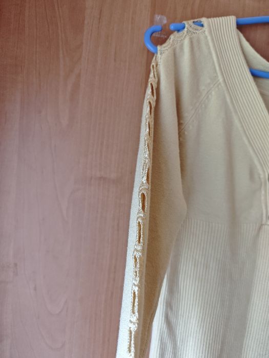 Sweter vintage PRL beżowy rozmiar S lata PRL