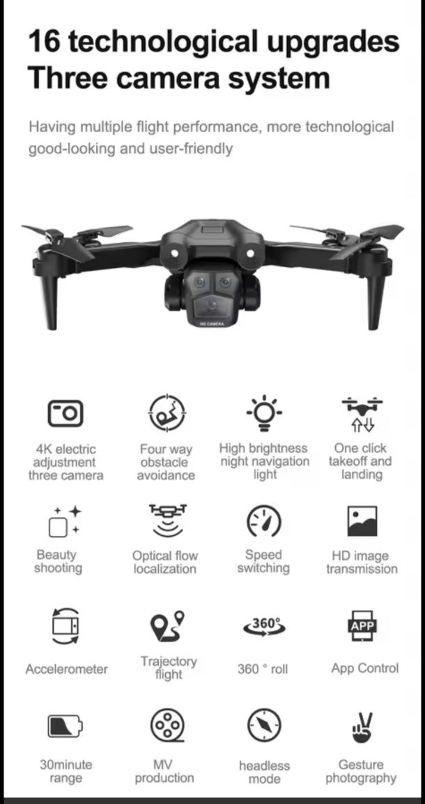 Drone 8K com sensor de movimento com oferta de óculos VR