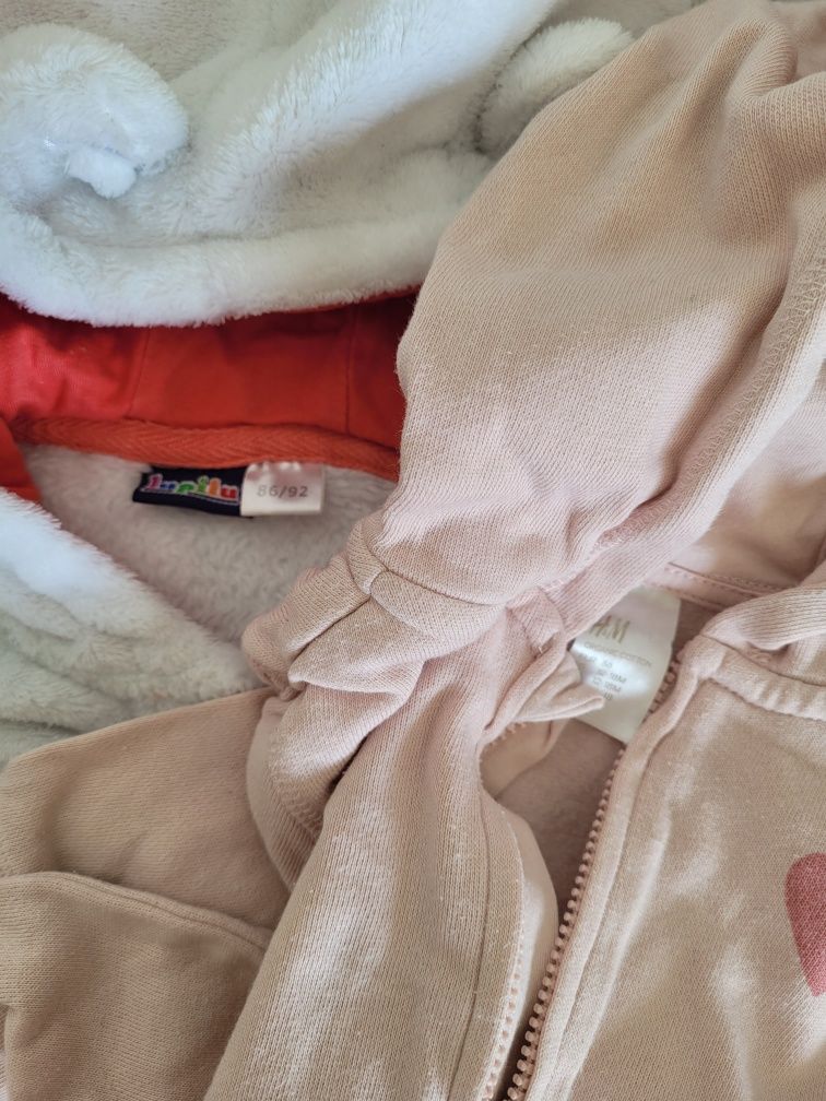 H&M, Lupilu. 2x bluza z kapturem, rozmiar 86 / 92