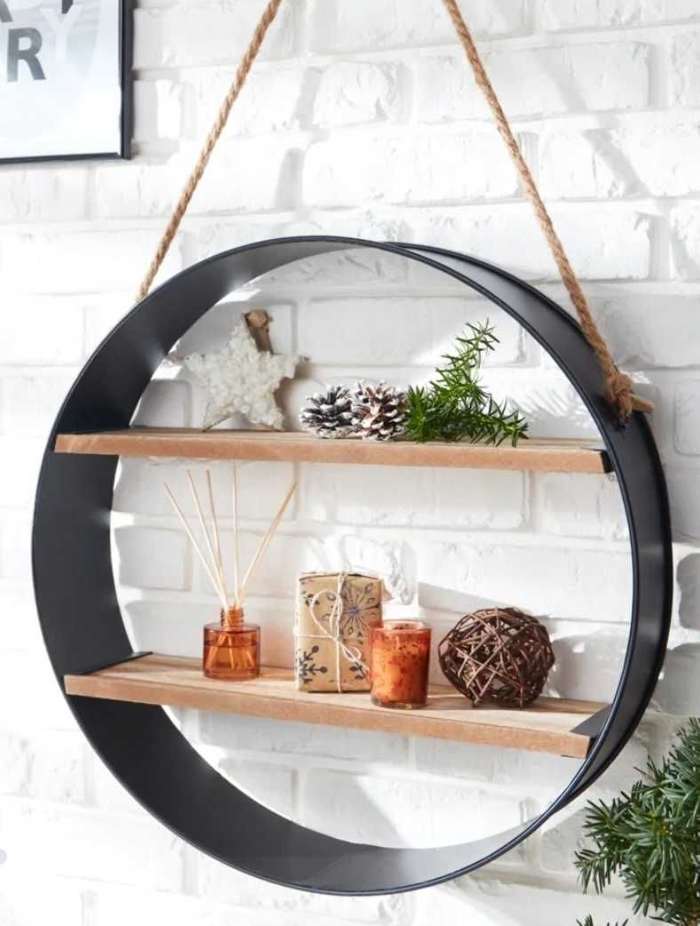 Okrągła półka w stylu loft, pepco