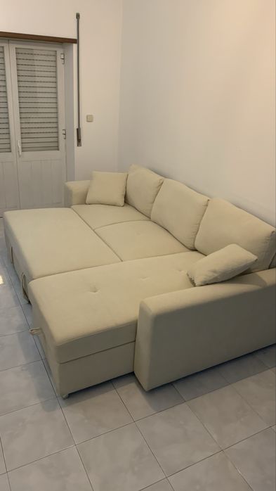 Sofá Cama 3 lugares com chaise longue