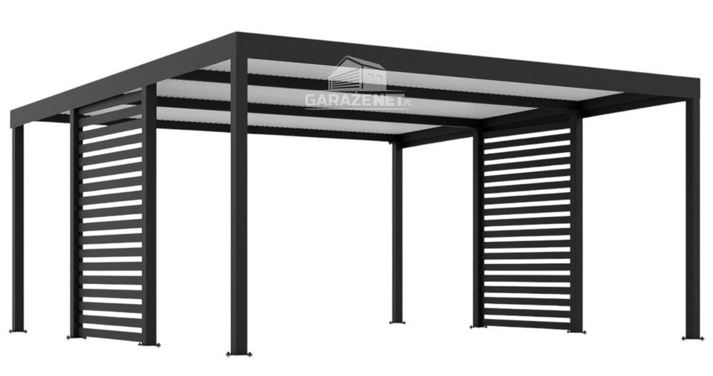 Carport Wiata Samochodowa 5X5 M Antracyt Zadaszenie Na Samochód Ts1043