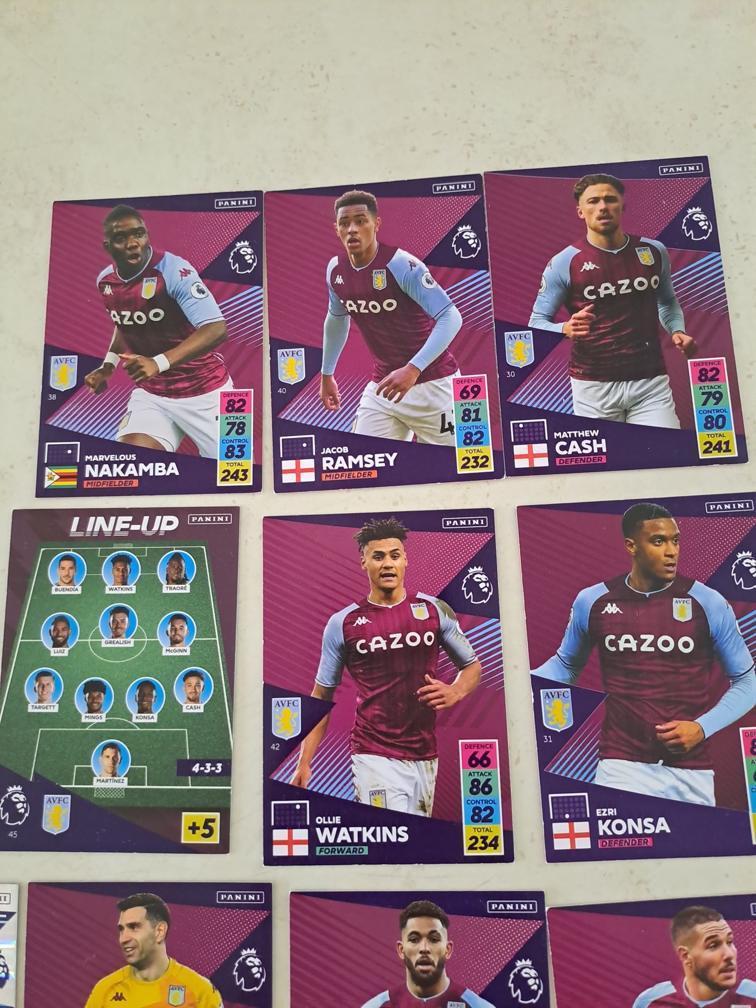 Karty Aston Villa 18sztuk