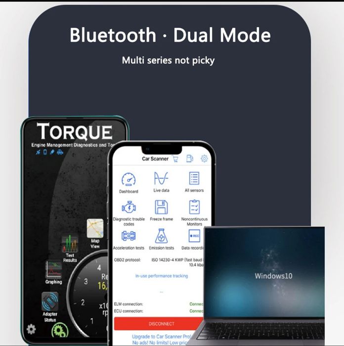 Ficha de diagnóstico OBD2 - bluetooth