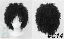 Czarna afro loki lokowana peruka czarny wig cosplay loczki