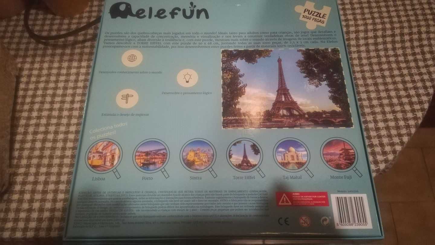 Puzzles Elefun 1000 peças NOVO Porto ou Paris com 10% de desconto
