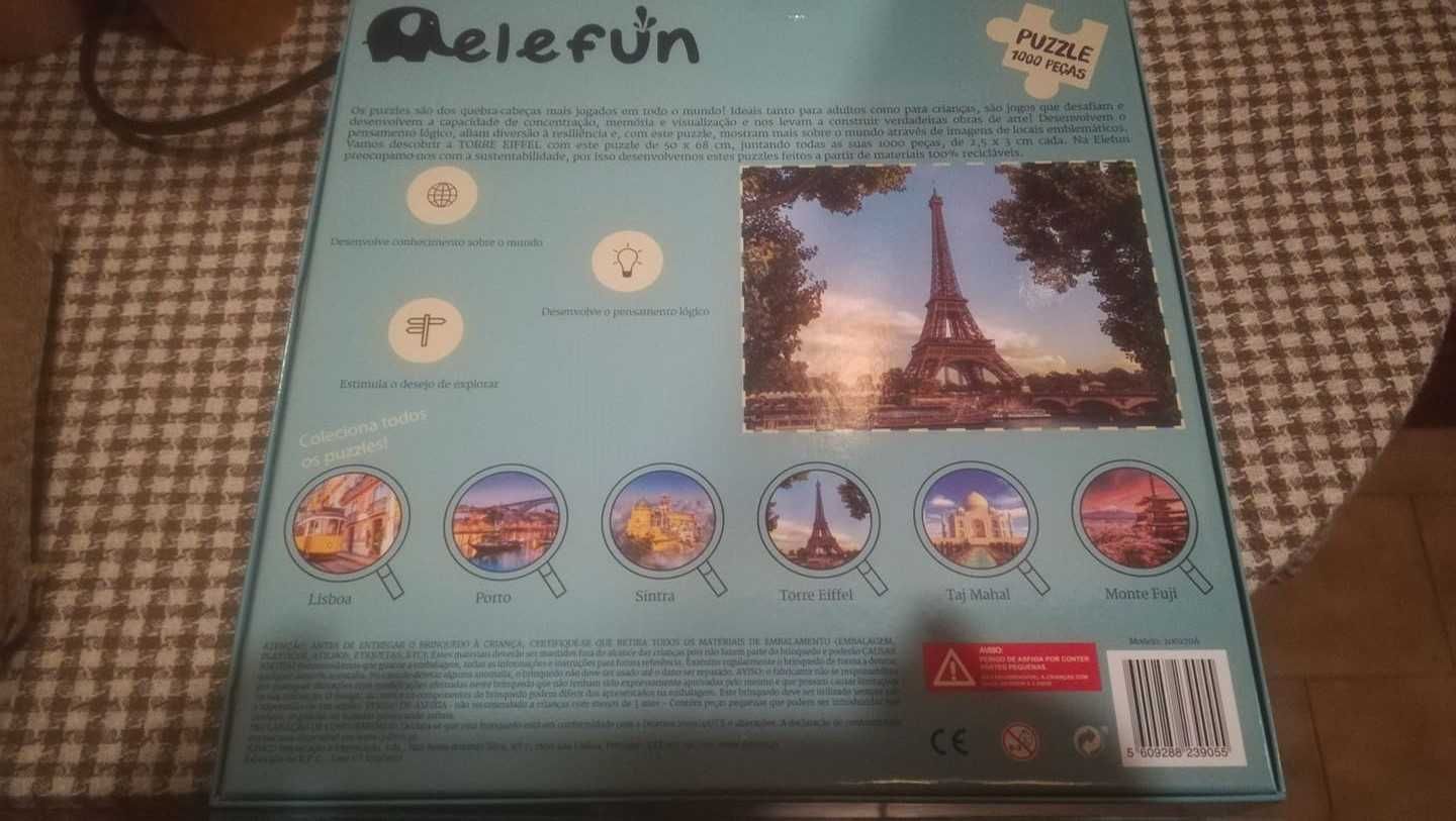 Puzzles Elefun 1000 peças NOVO Porto ou Paris