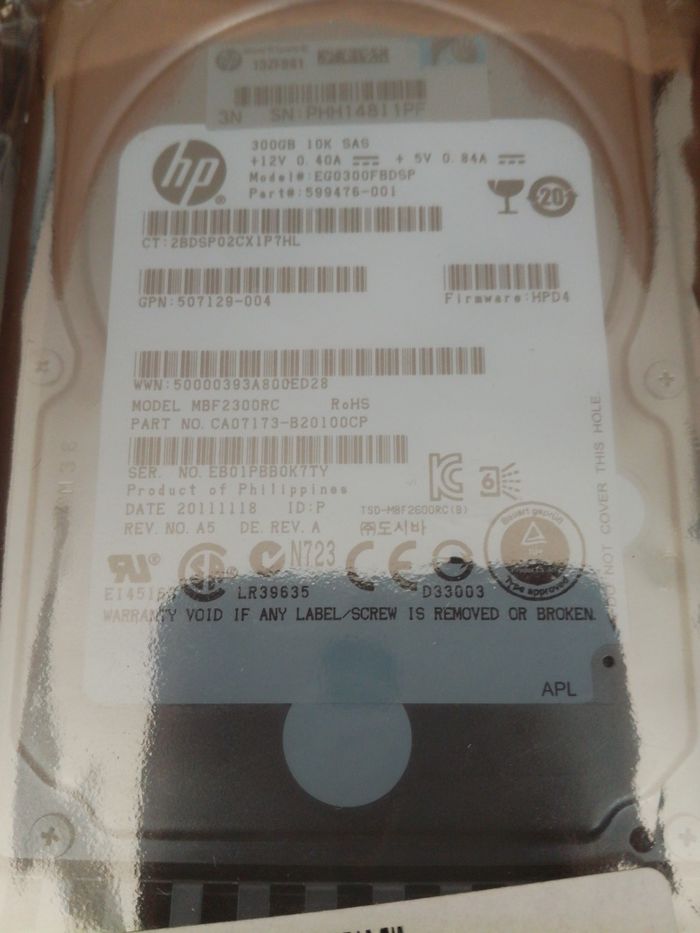 Жорсткий диск HP 300GB SAS 10K 6G DP 2.5