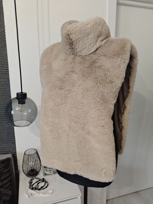 Хутряна манішка еко хутро під норку бежева