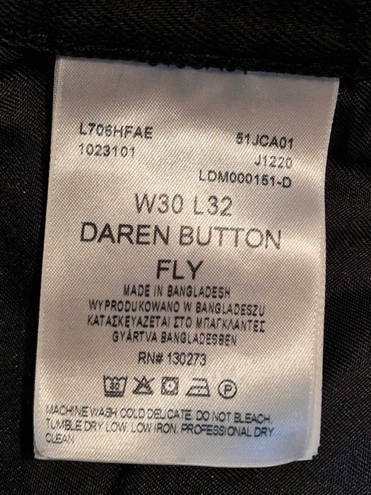 czarne jeansy męskie lee daren button 30/32 W30L32 prawie nieużywane