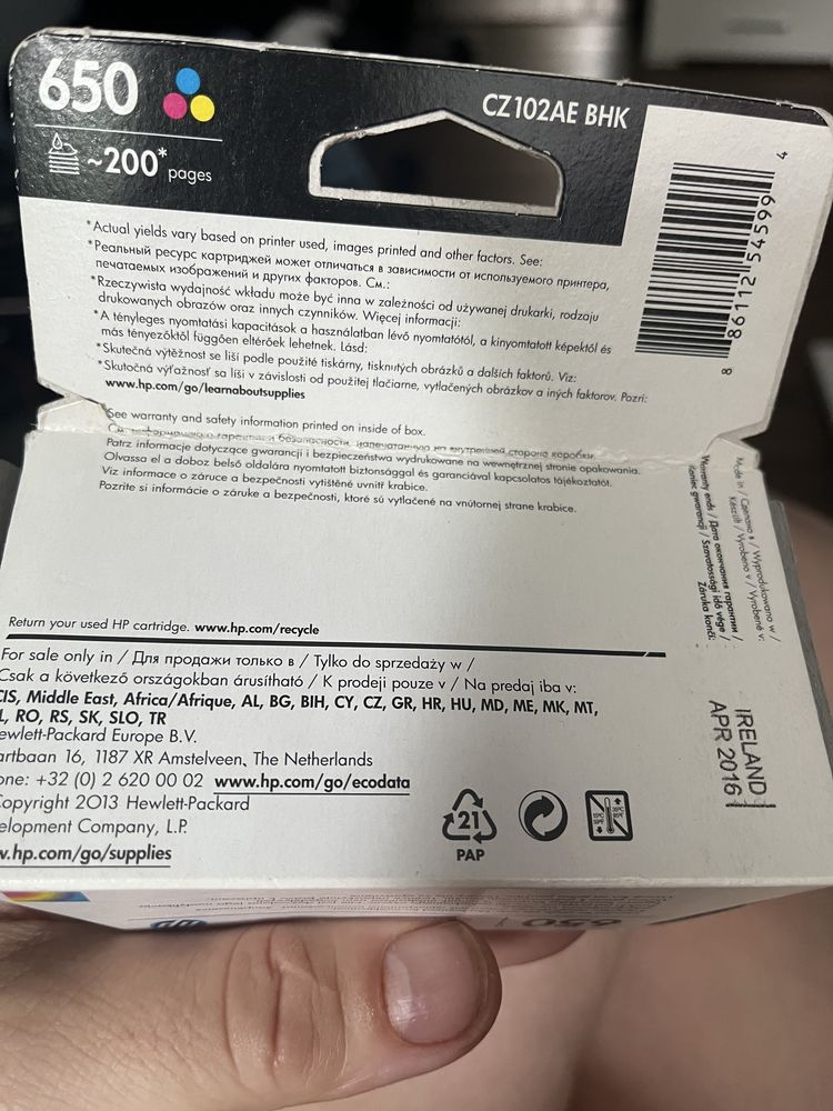 Toner kolor do drukarki HP typ 650